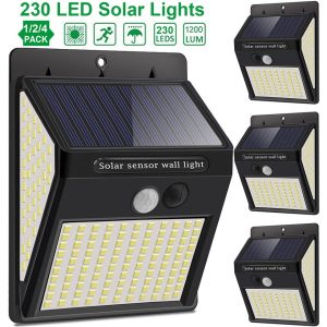 230 Led Reflector Solar Outdoor Lights Waterproof Motion Sensor Street Lamp Sunlight Solar Power Spotlight for Garden Decoration